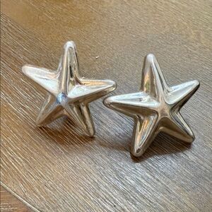 Sterling Silver Star Shaped clip on Earrings